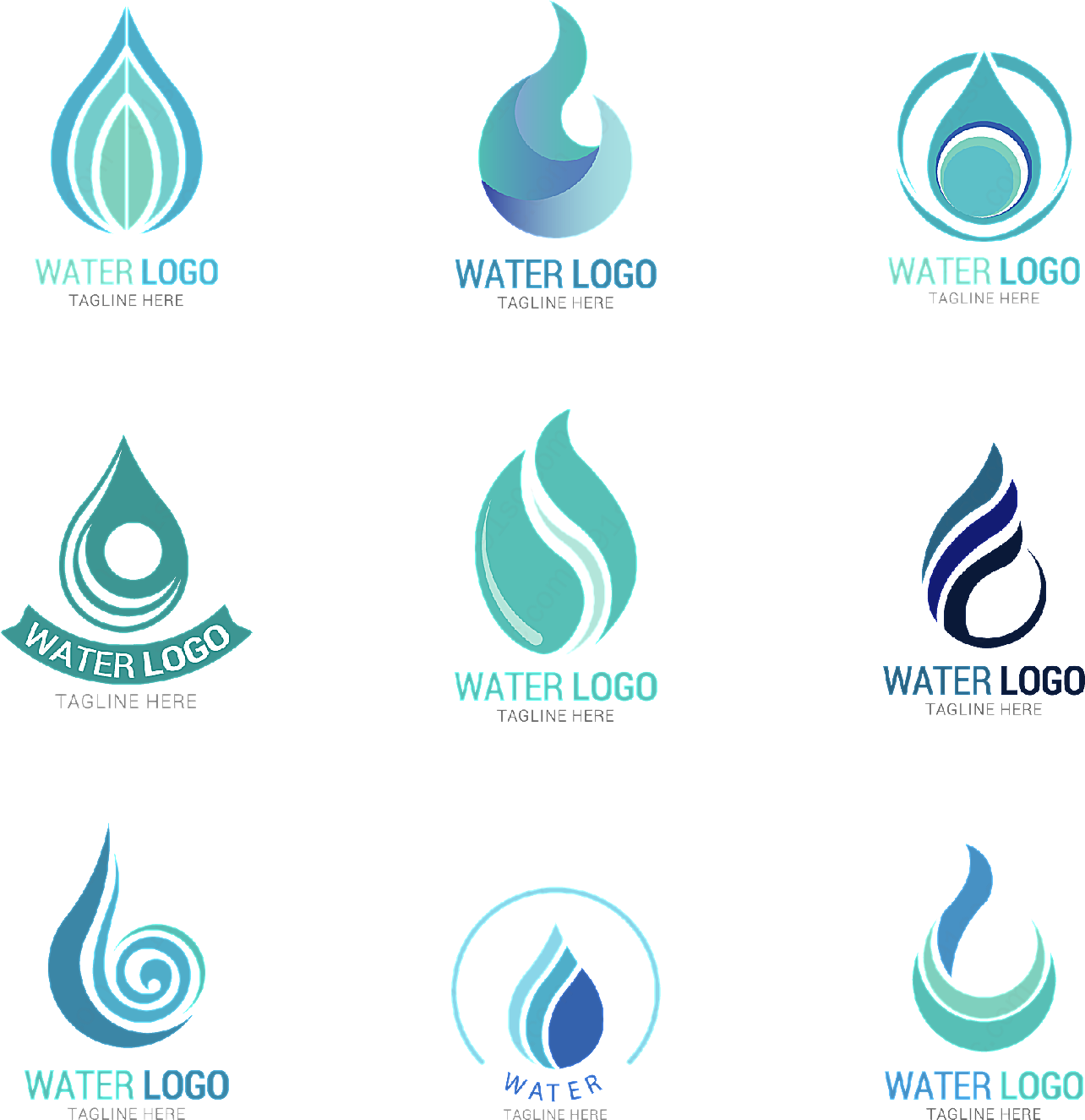 水滴形状标志矢量logo图形