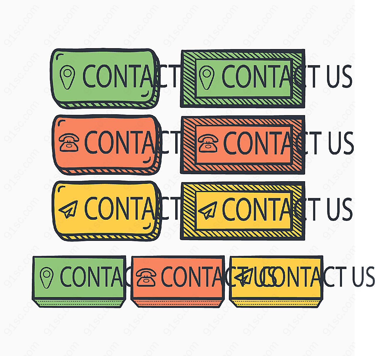 联系方式按钮矢量网页图标