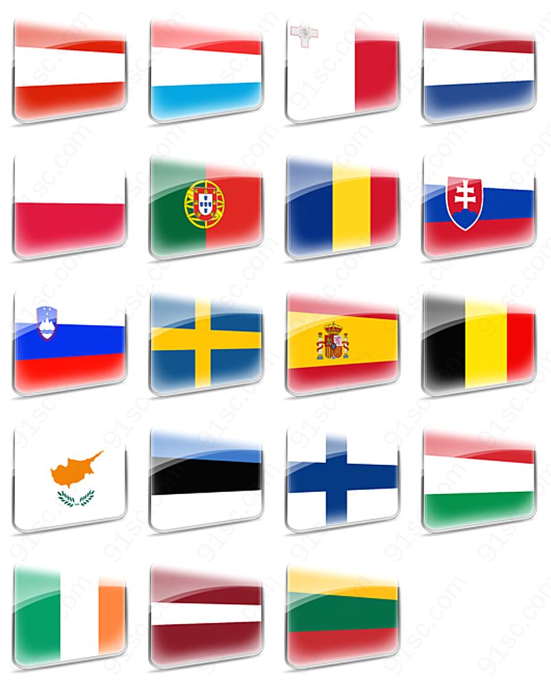 欧洲国家国旗国旗图标