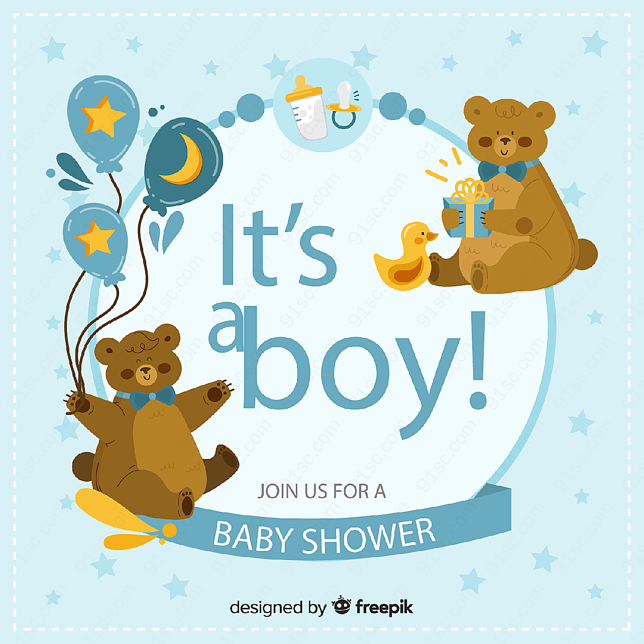 可爱熊迎婴派对平面广告