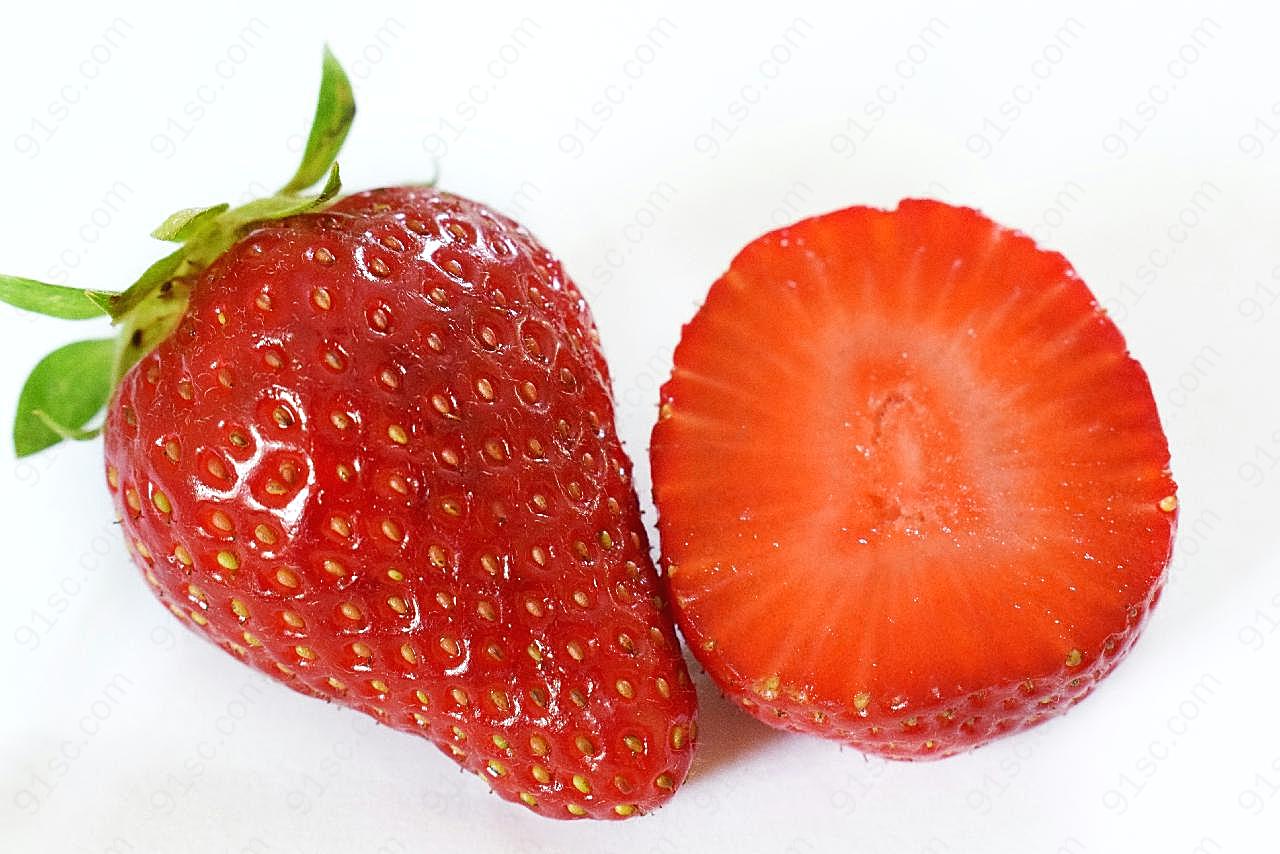 成熟红草莓图片高清