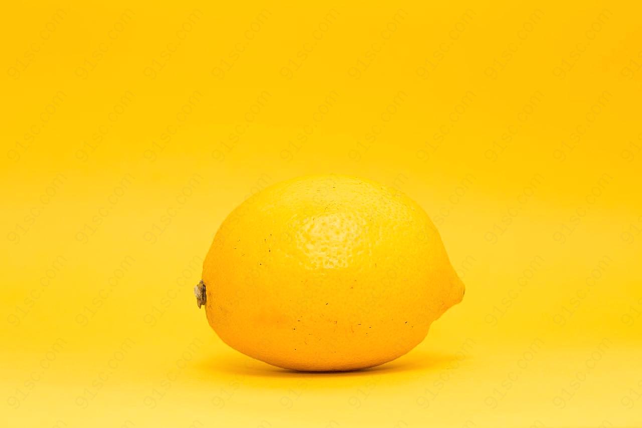 柠檬黄纯色背景图片食物背景