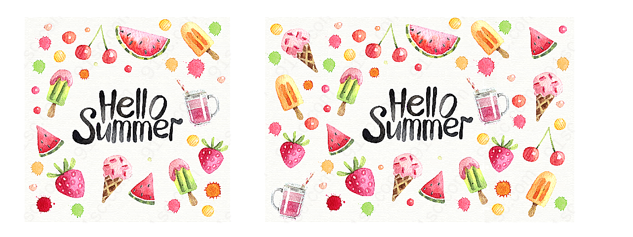 夏季食物框架平面广告