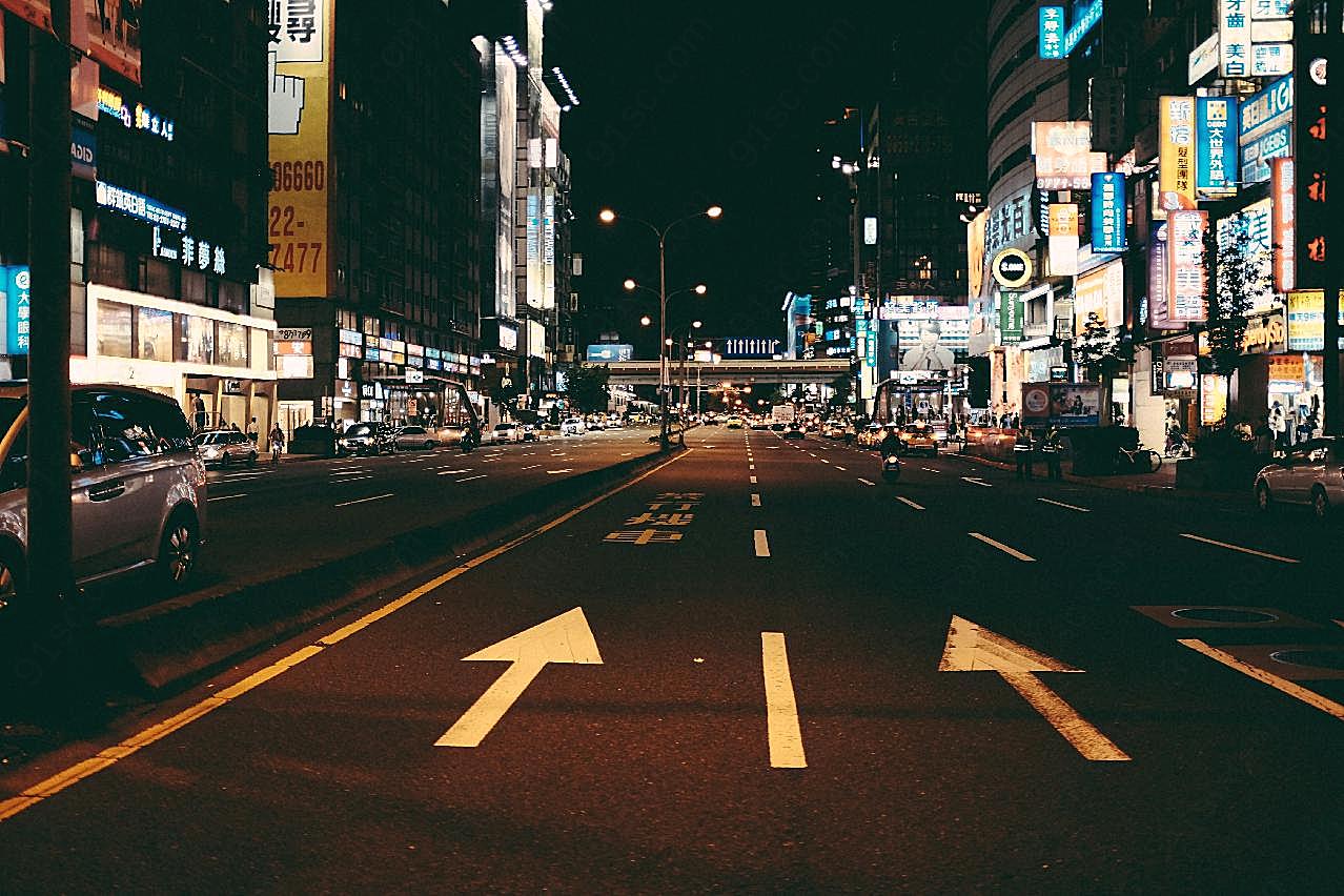 日本街道夜景图片城市景观