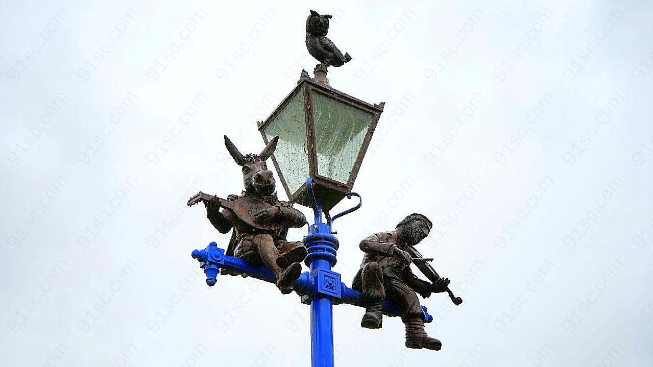 欧洲城市街灯图片摄影
