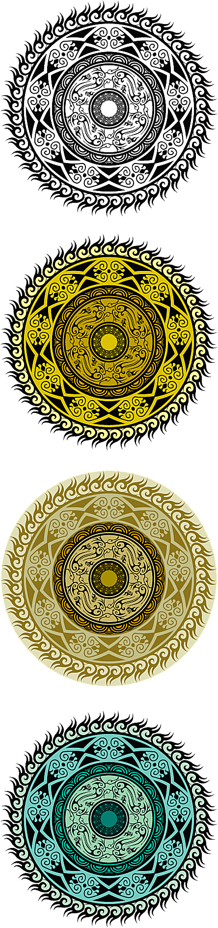 古典圆形花纹1矢量传统