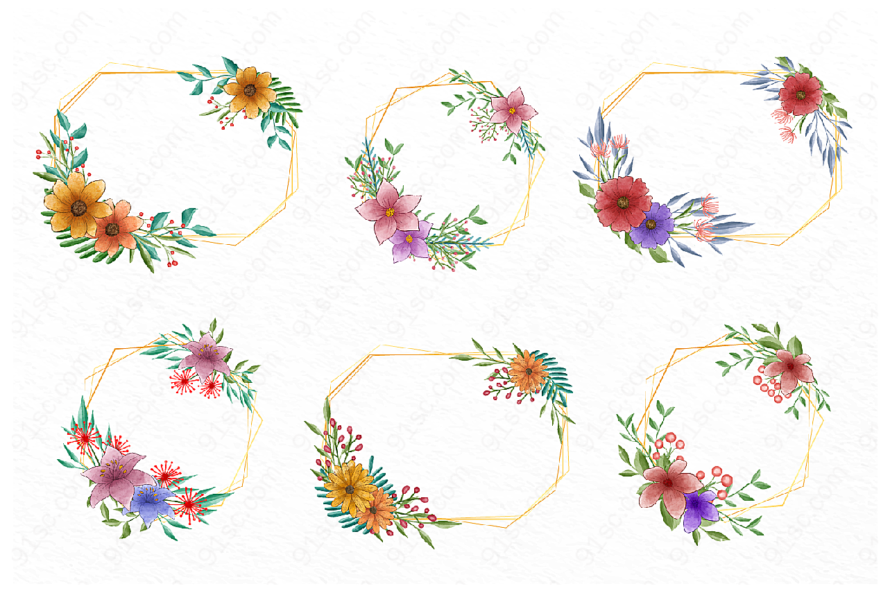 精美花卉装饰边框矢量边框