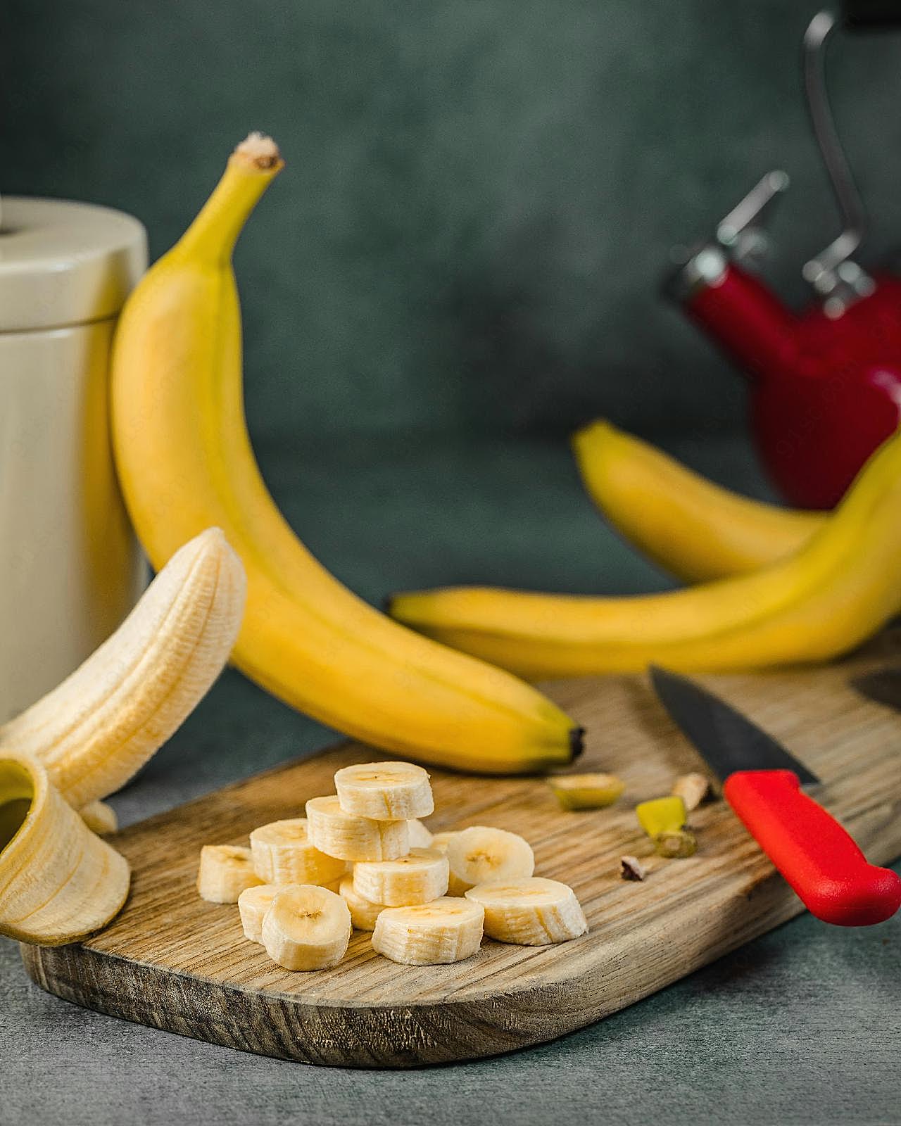 成熟香蕉切块图片水果