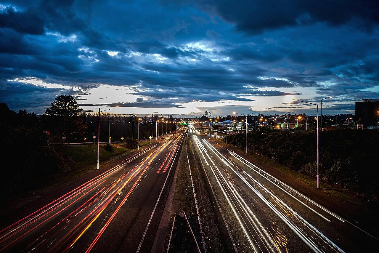 城市高速公路夜景图片摄影