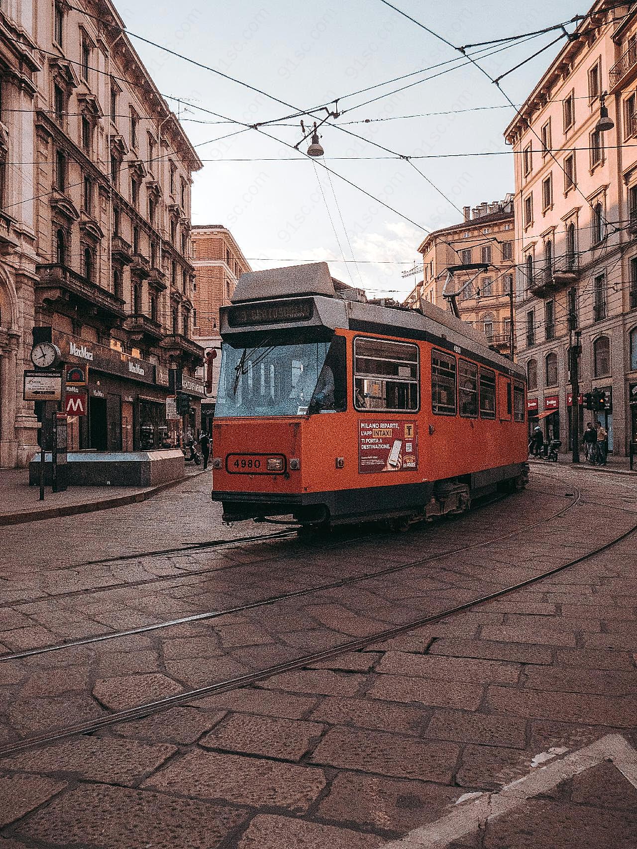 欧洲城市电车图片运输