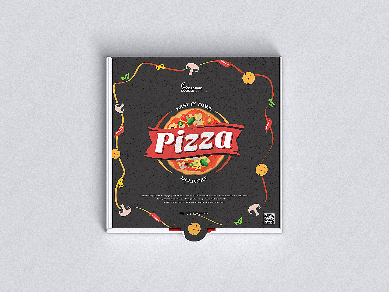 披萨盒样机摄影广告