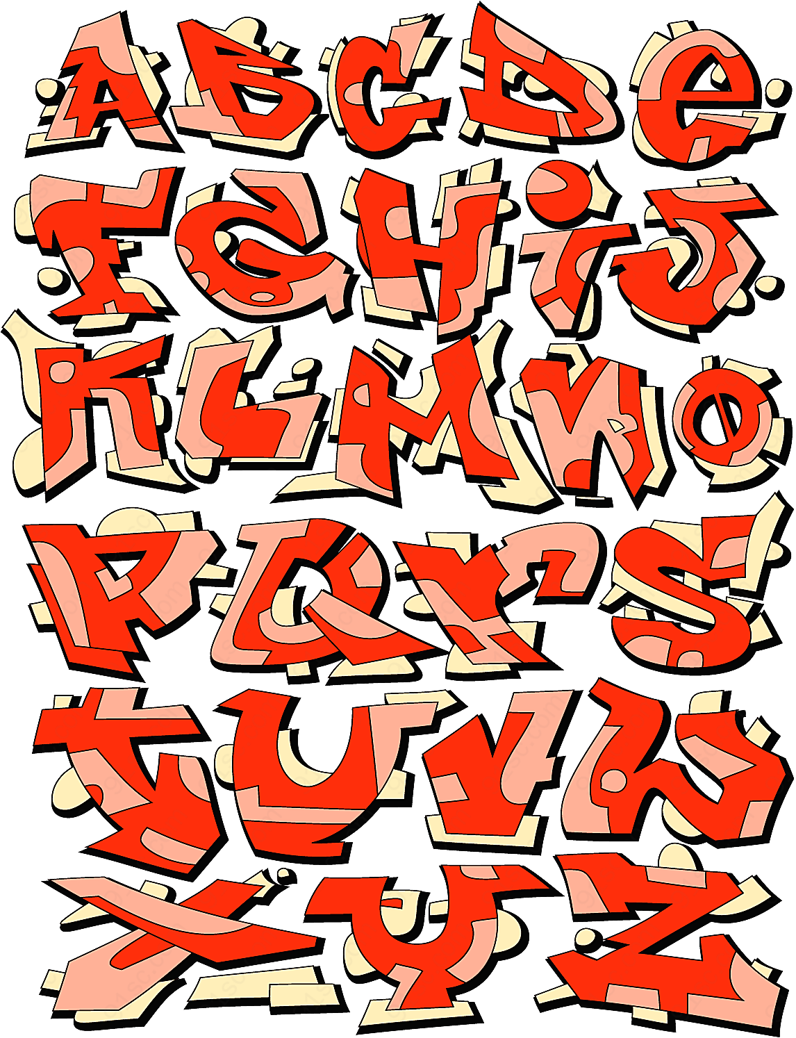 酷炫创意字母矢量艺术字