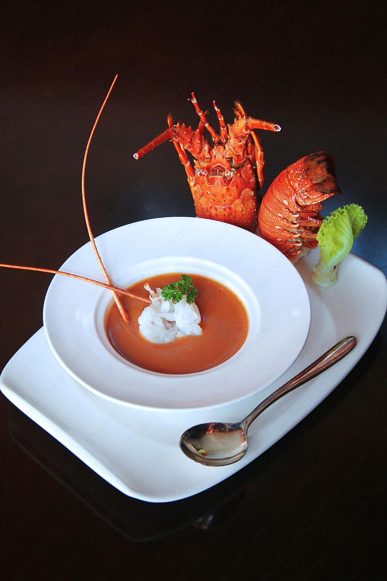 龙虾汤图片餐饮美食