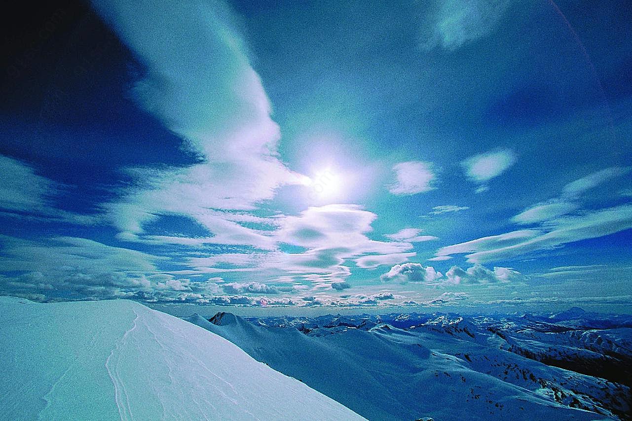 雪山天空风景图片下载摄影
