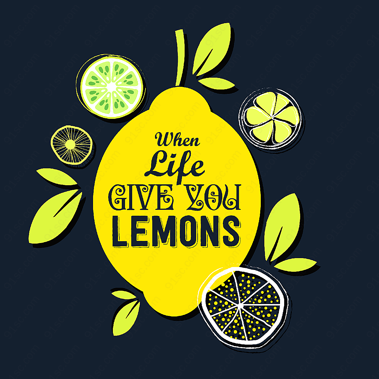 创意柠檬隽语海报平面广告