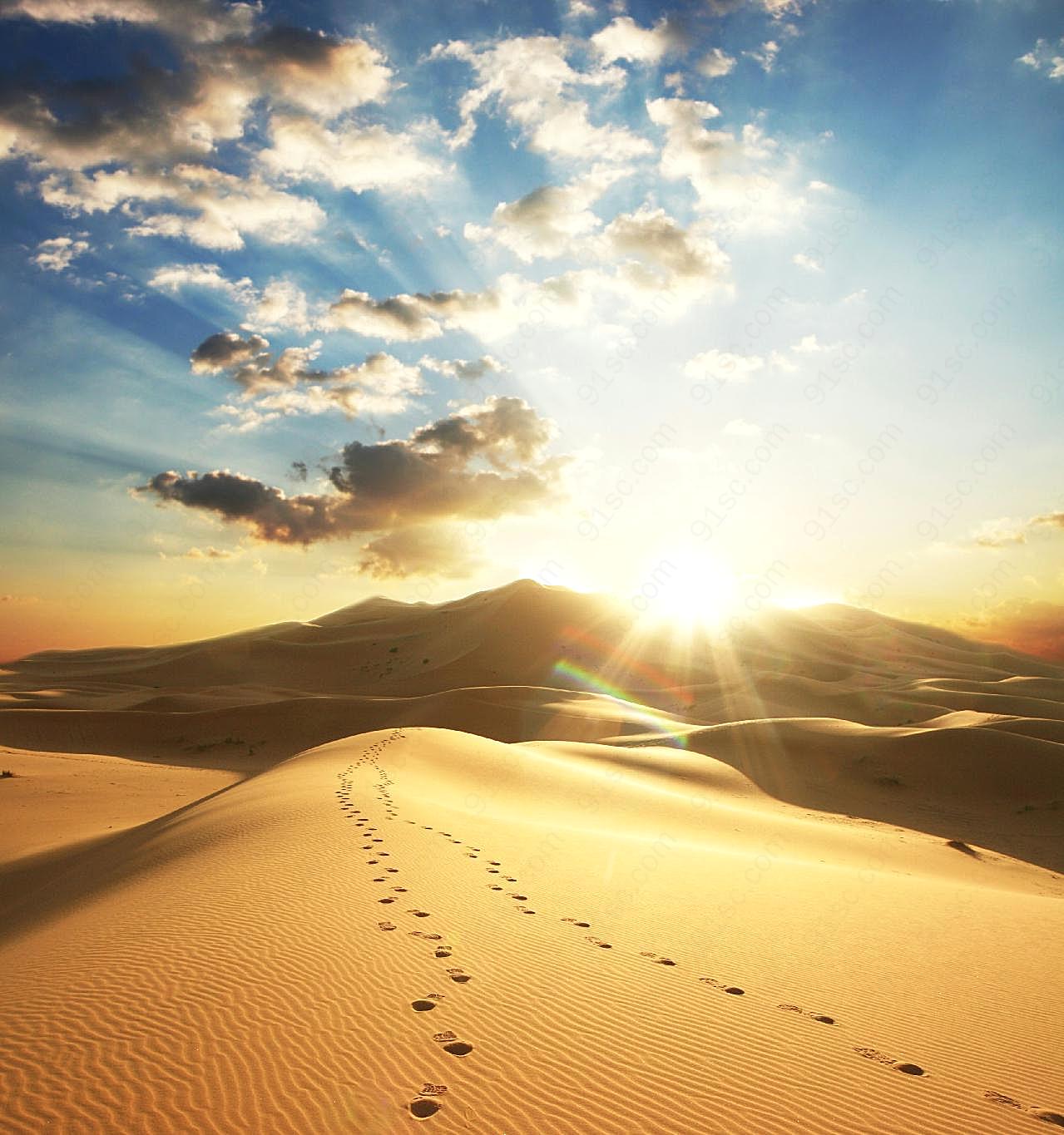 沙漠黄昏图片自然风景