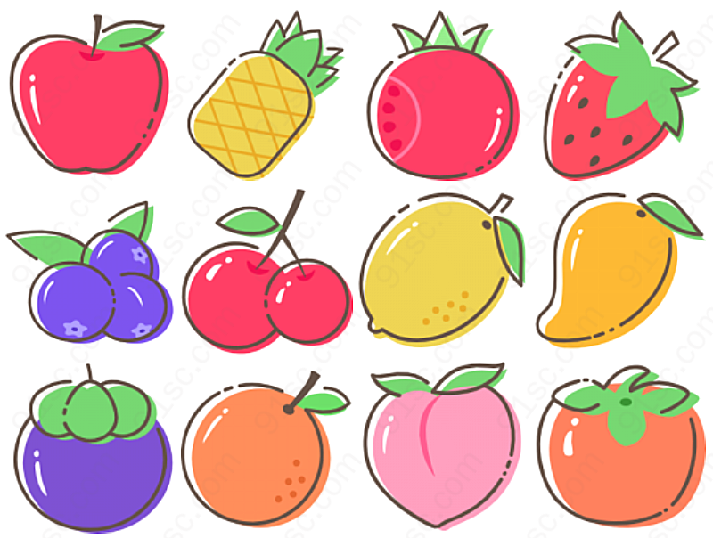 多彩水果美味食物