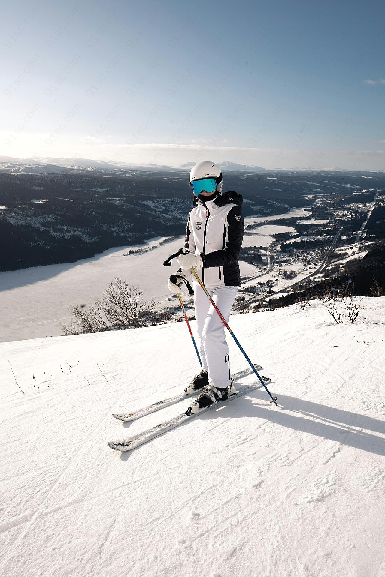 专业滑雪运动员图片体育运动
