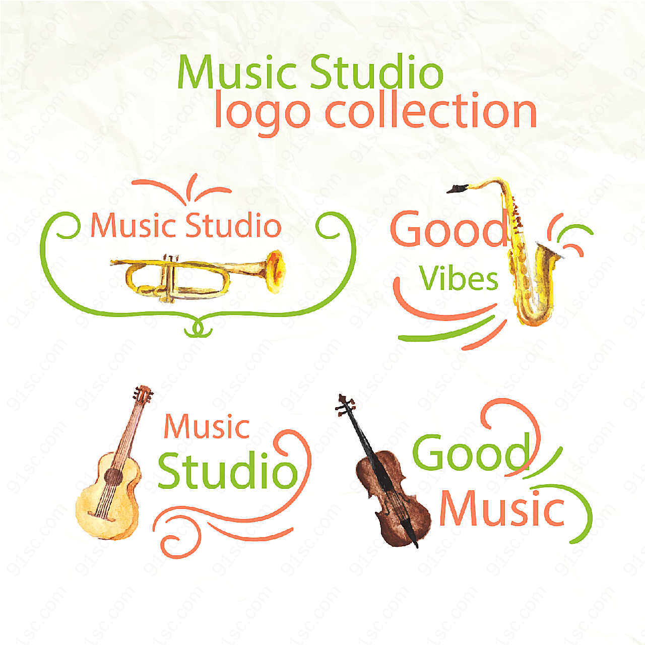 音乐工作室标志矢量logo图形