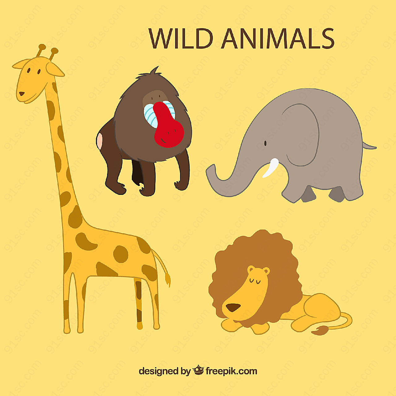 野生动物卡通矢量卡通动物