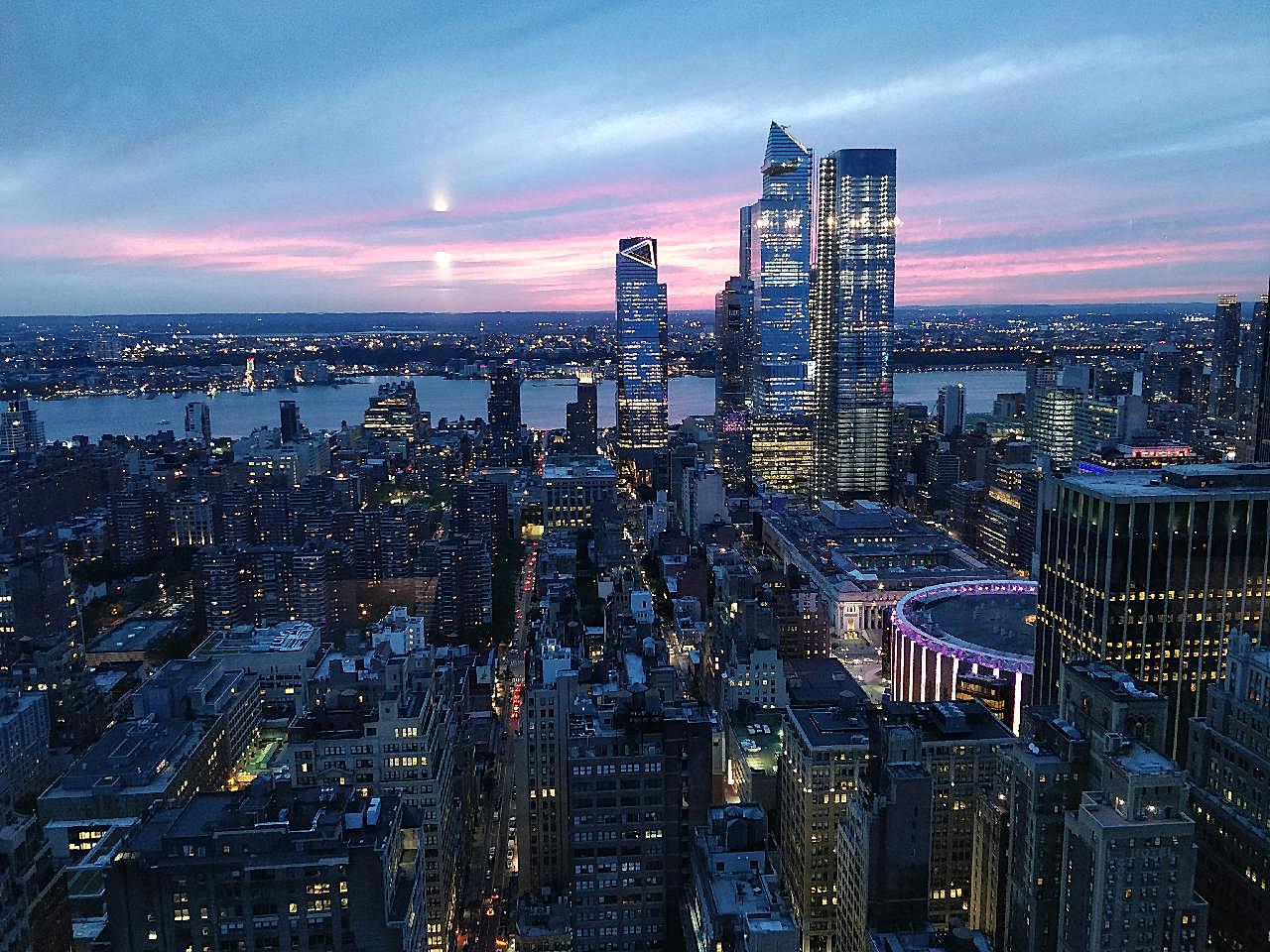 傍晚纽约城市景观图片现代建筑