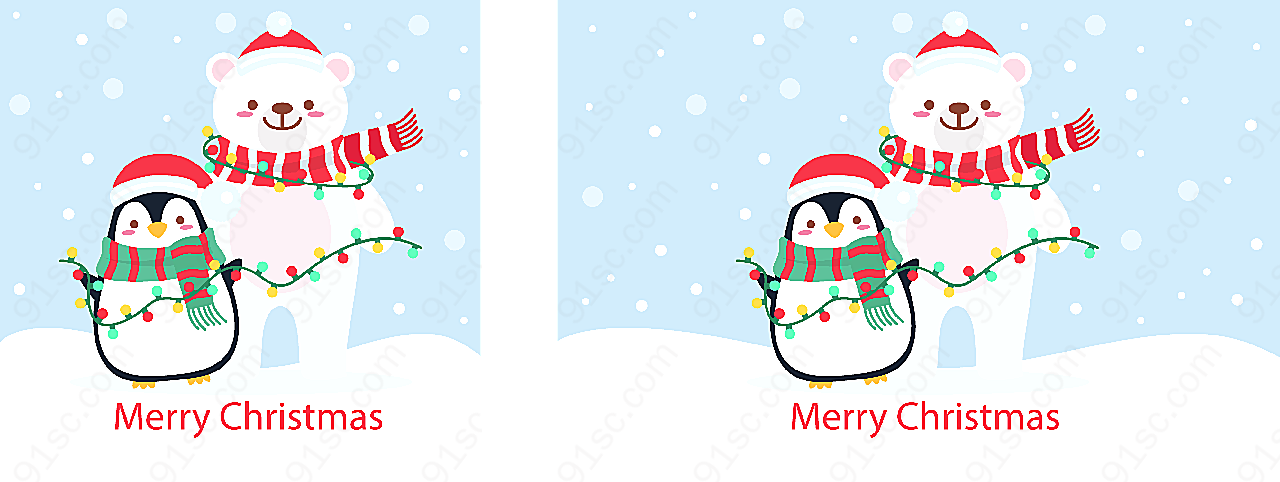 圣诞节企鹅矢量圣诞节
