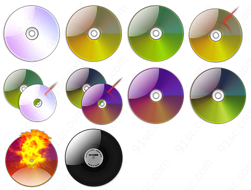 色彩光盘桌面硬件图标