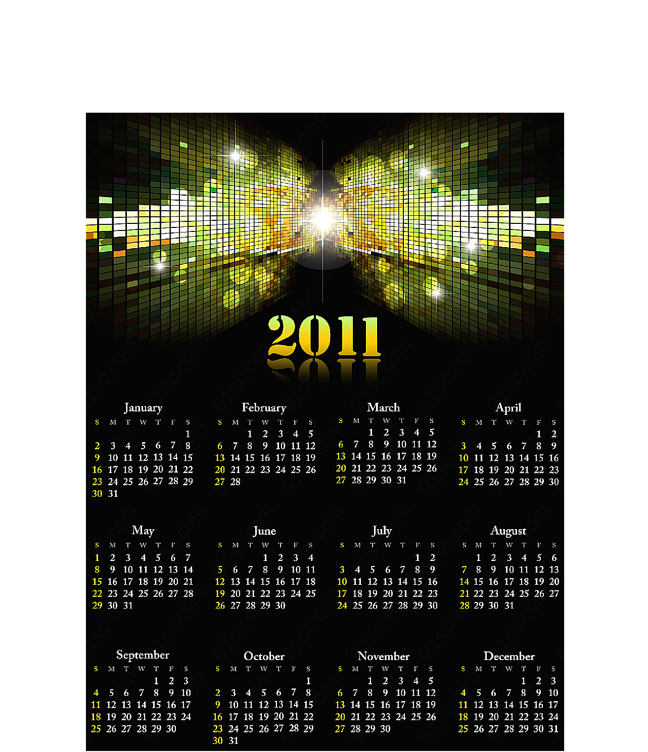 超酷2011年年历3矢量节日其它