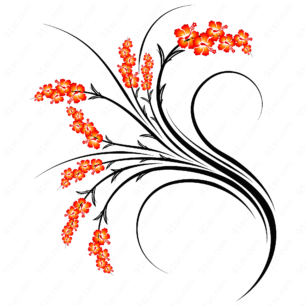 时尚花卉矢量素材矢量花纹