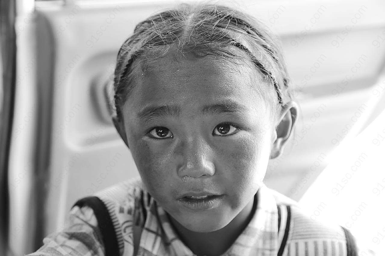 藏族小孩图片人物速写