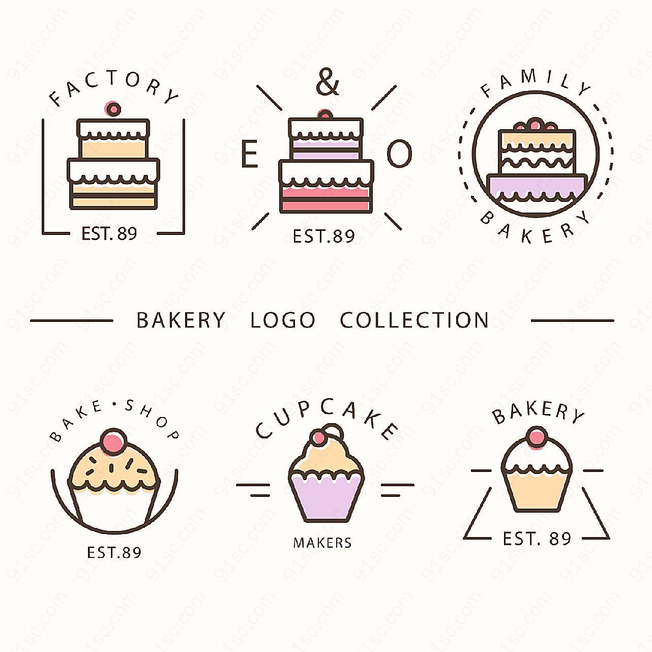 烘培食品标志矢量logo图形