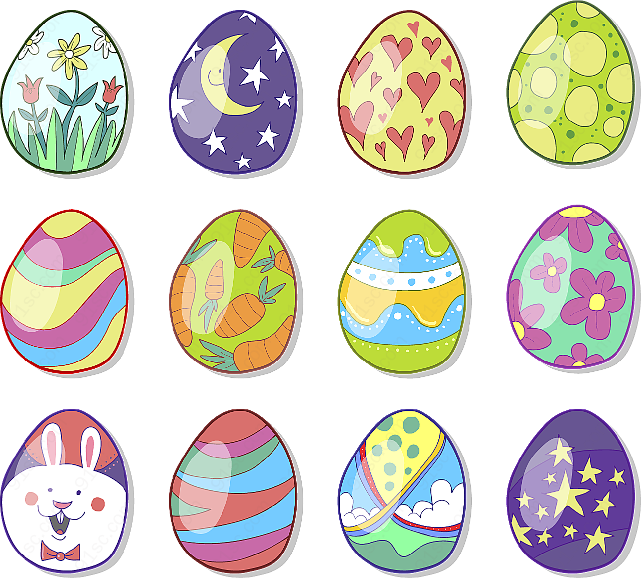 卡通花纹彩蛋其它其它矢量节日其它