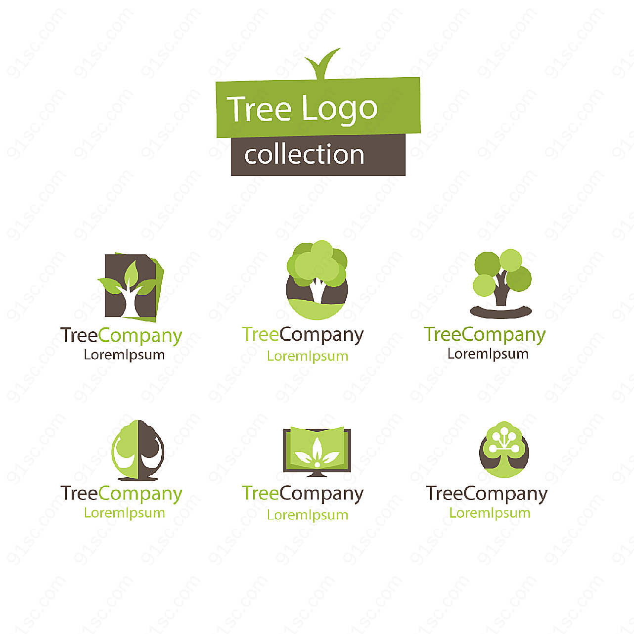 树木企业标志矢量logo图形
