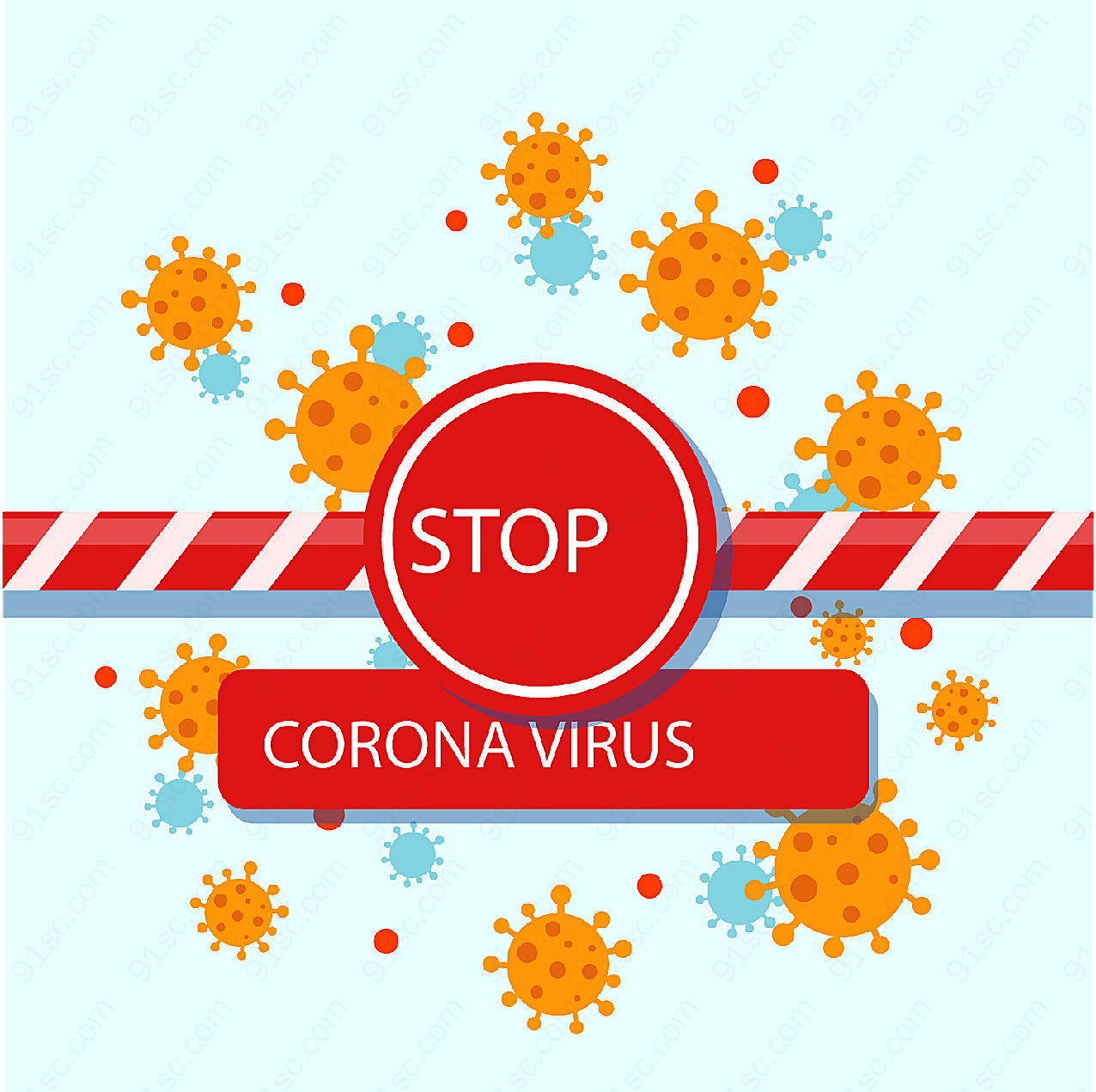 阻止冠状病毒警示牌矢量医疗