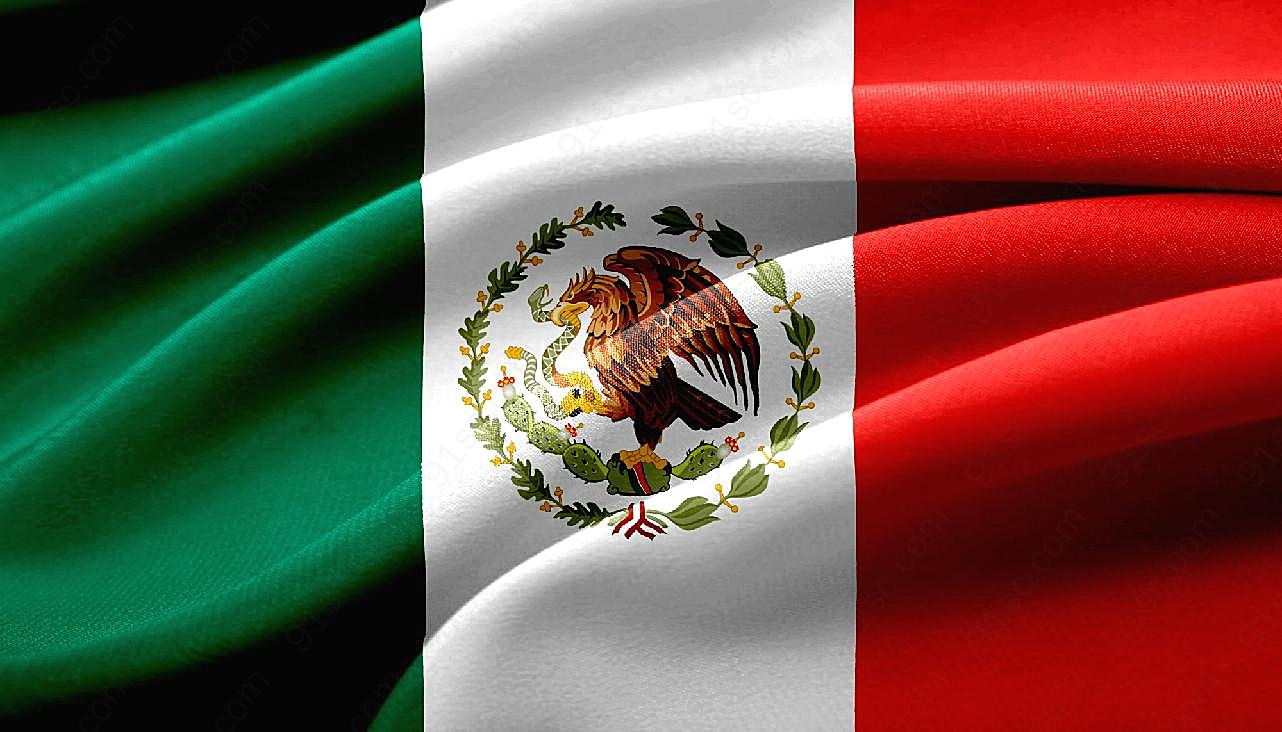墨西哥国旗飘扬图片高清摄影
