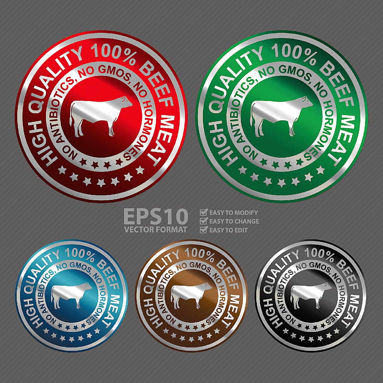 牛肉产品商标矢量label矢量