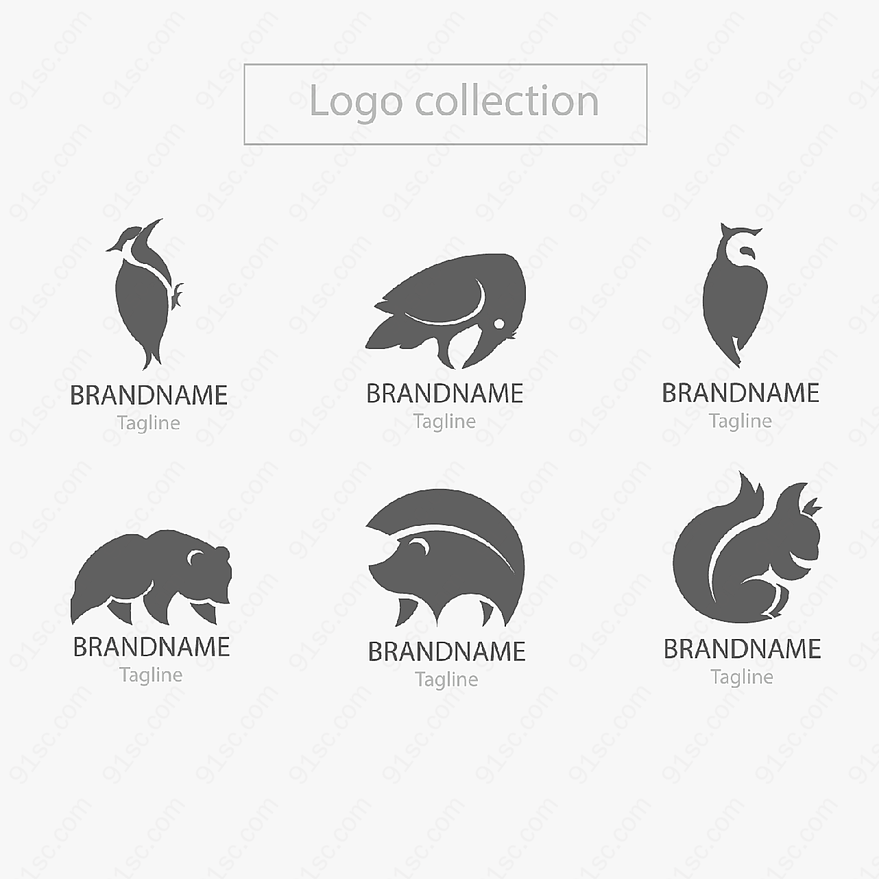 野生动物标志矢量logo图形