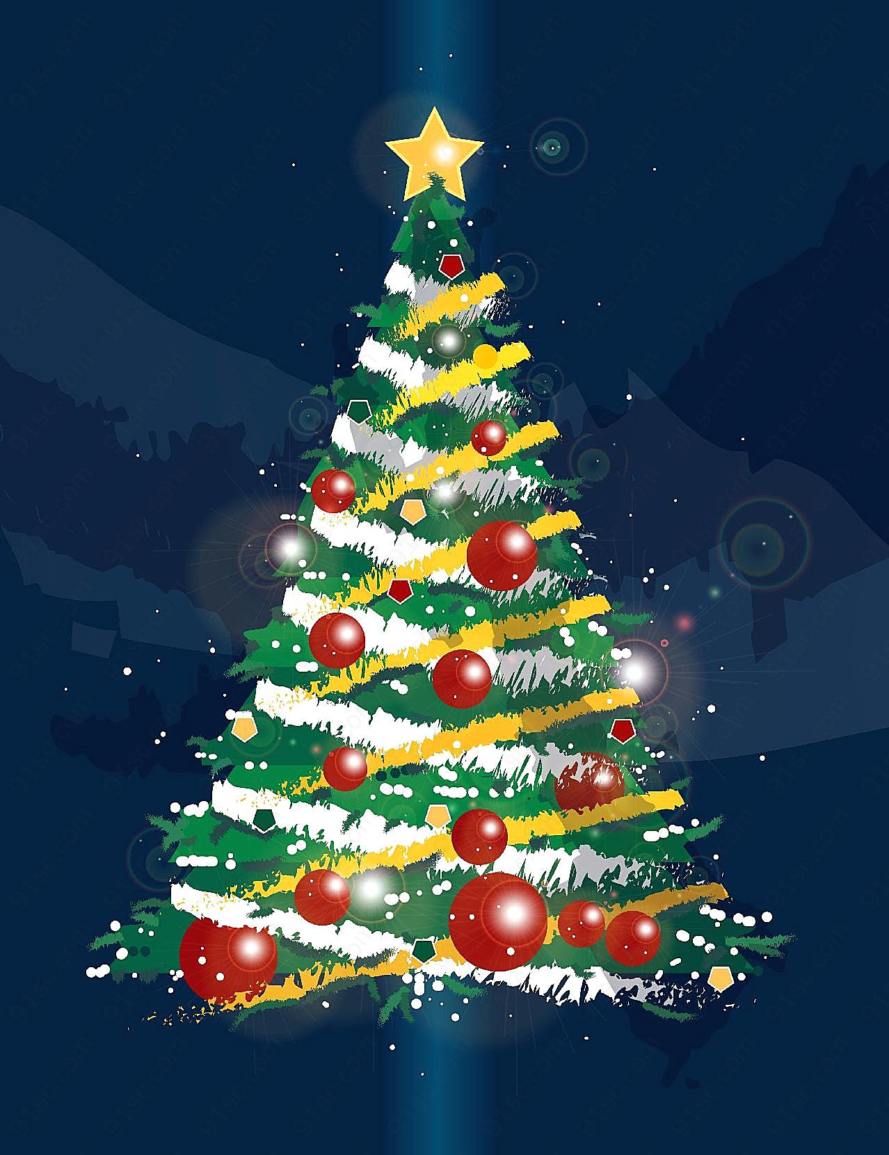 圣诞树海报设计图片高清节日