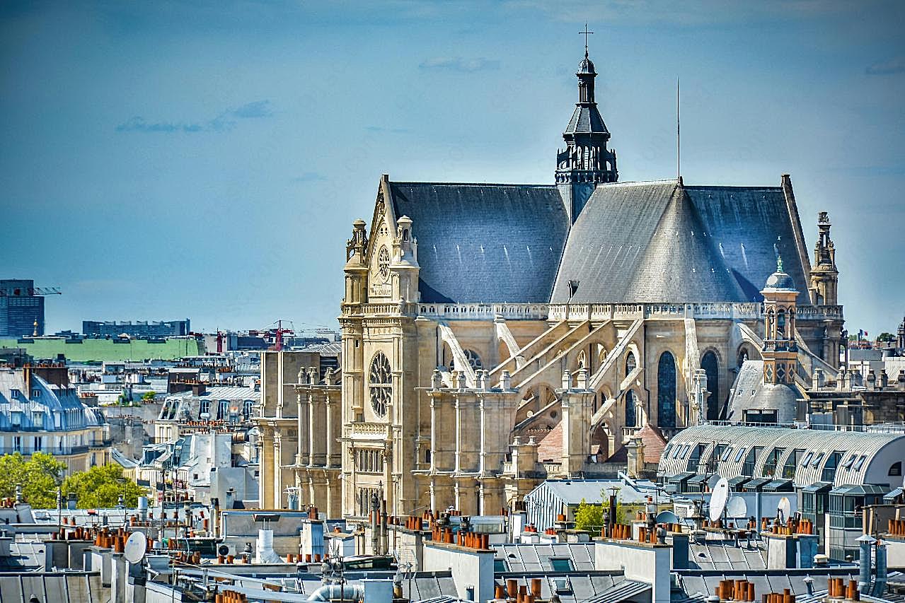 巴黎教堂全景图片特色建筑