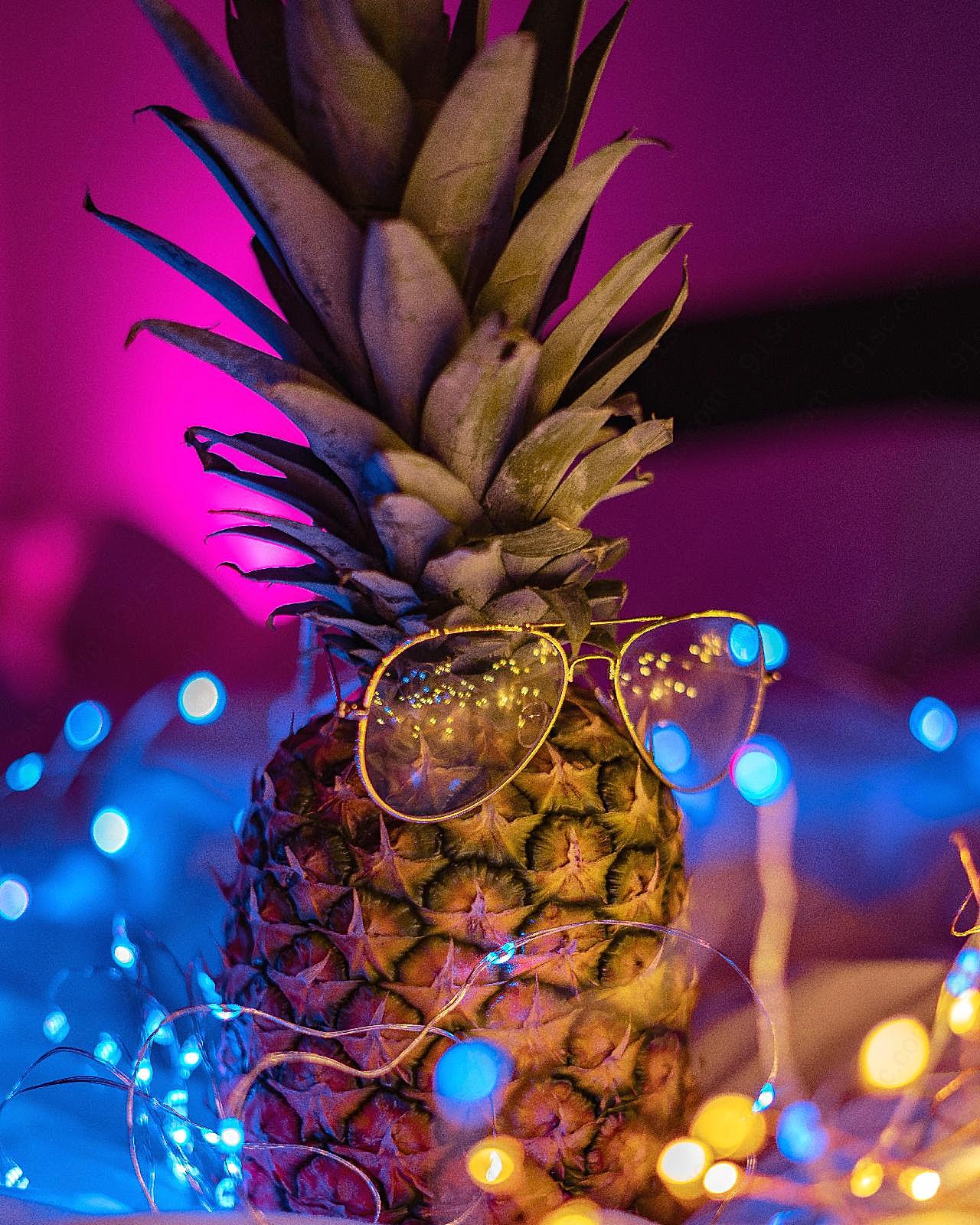 另类菠萝创意装饰图片摄影高清