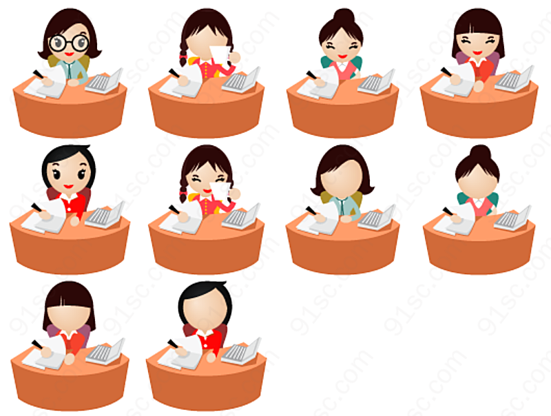 可爱办公女孩人物肖像