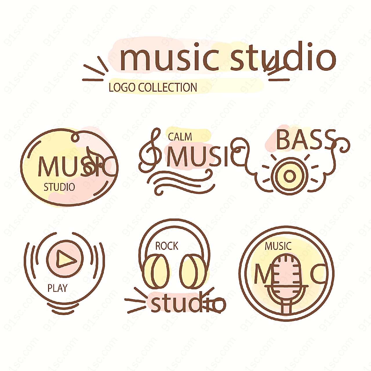 音乐工作室标志矢量logo图形