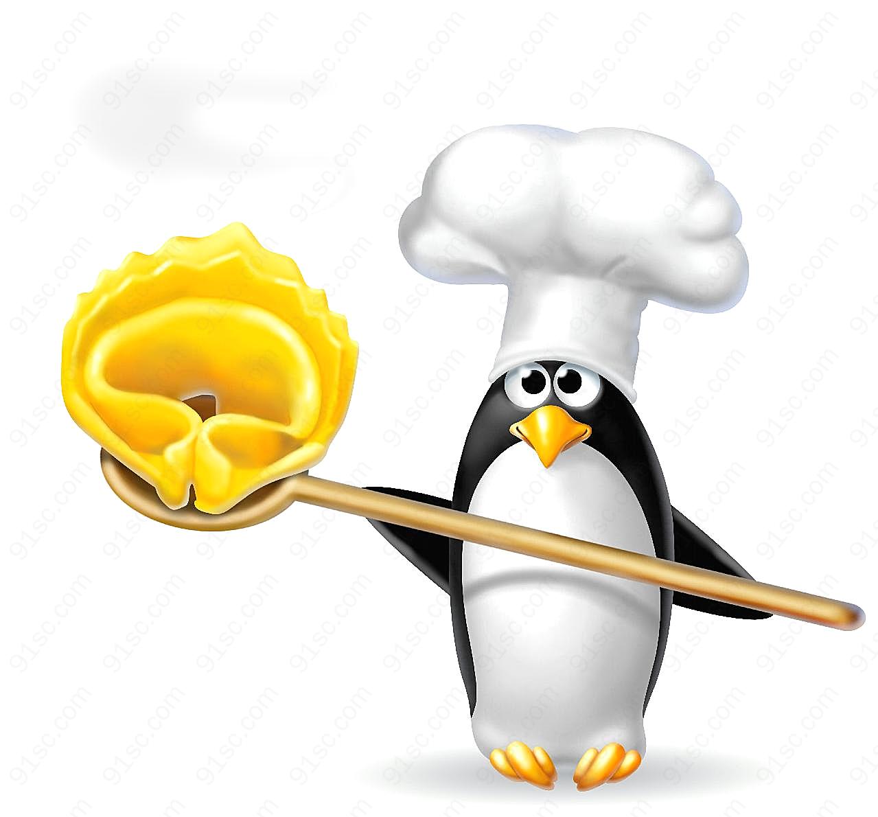 高清厨师企鹅图片创意设计图片
