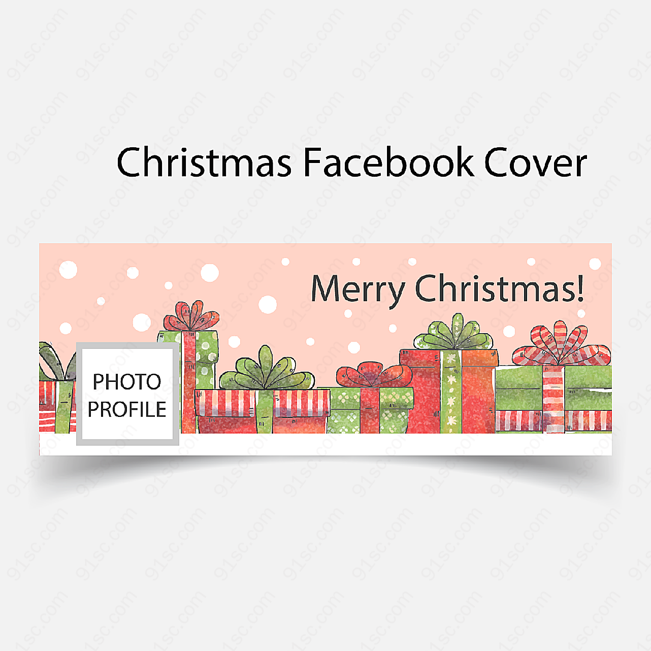 圣诞节礼盒脸书封面矢量圣诞节