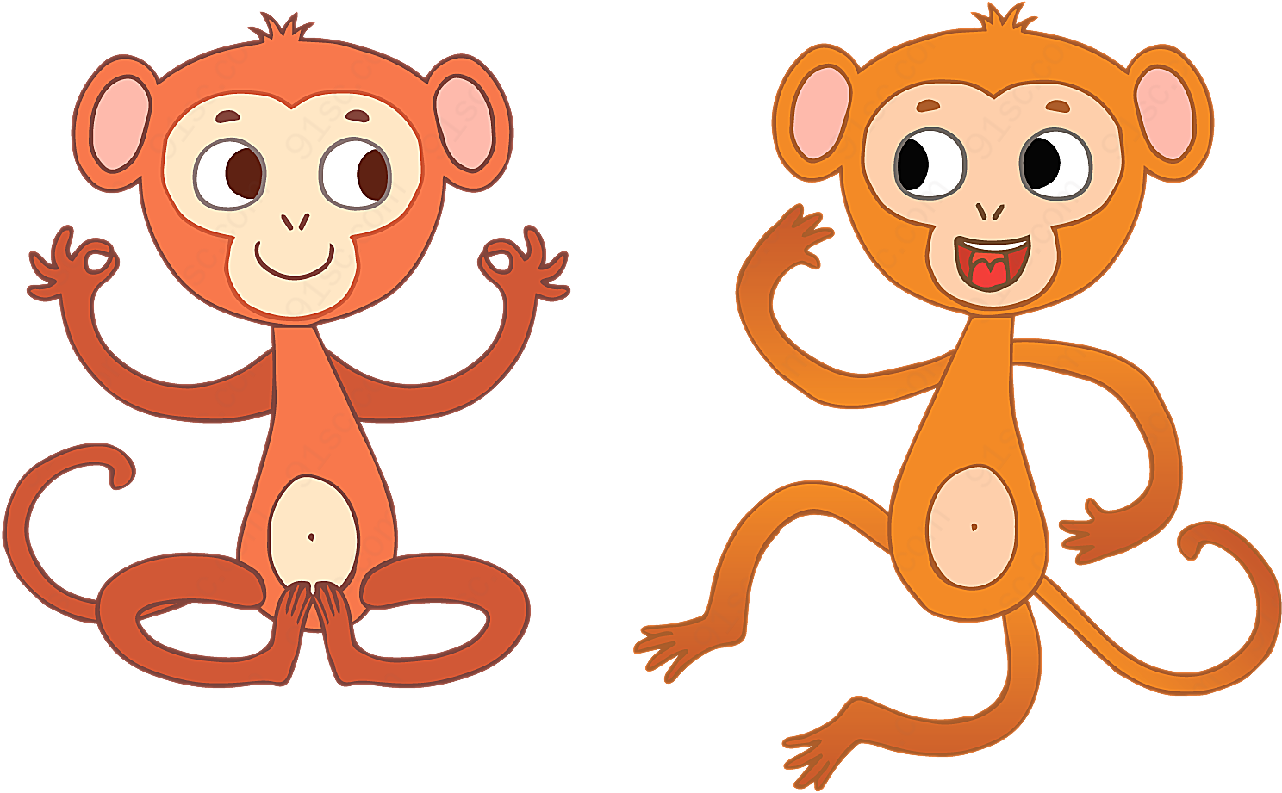 可爱卡通猴子矢量矢量卡通动物