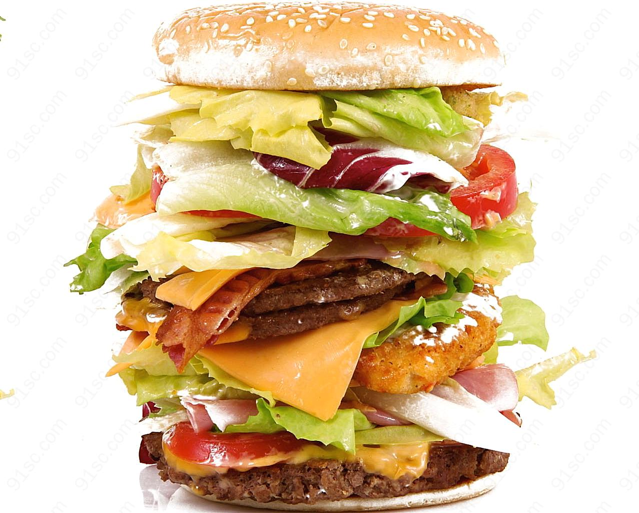 巨无霸汉堡包图片美食高清