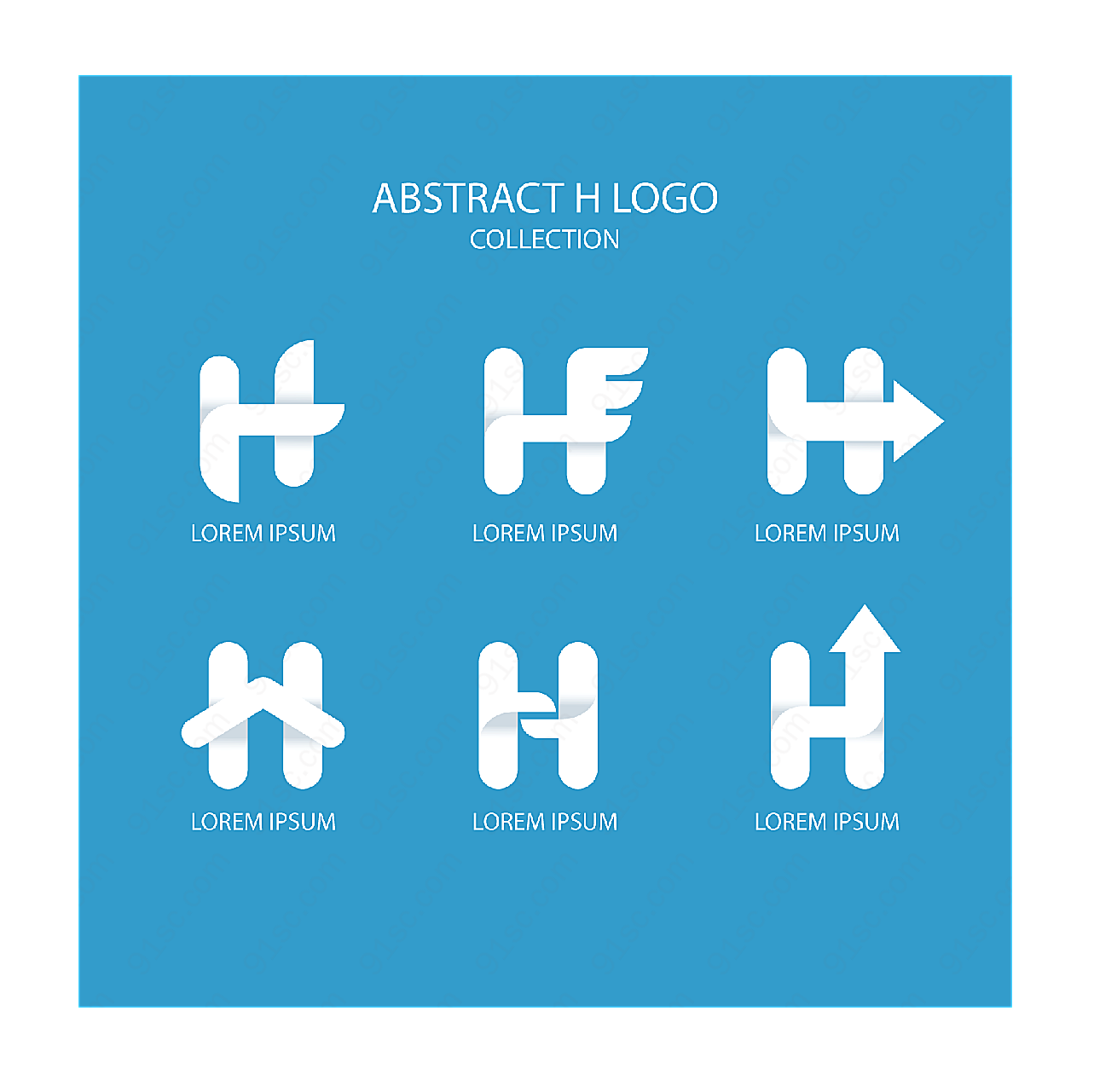 大写字母h标志矢量logo图形