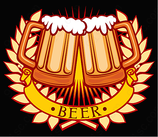 啤酒标志矢量矢量饮品