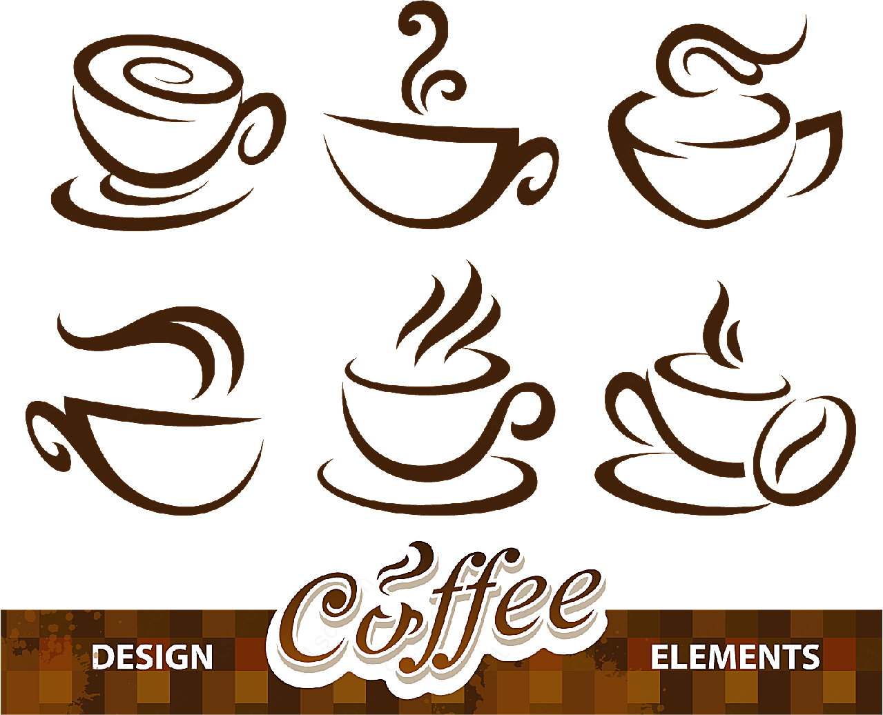 咖啡西式元素矢量饮品