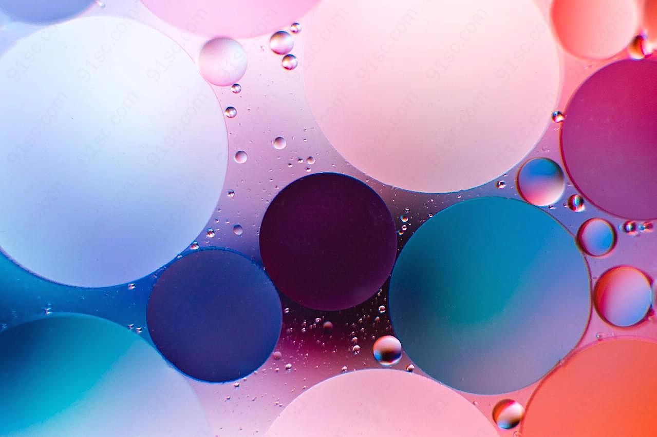 五颜六色圆形泡泡背景图片艺术多彩